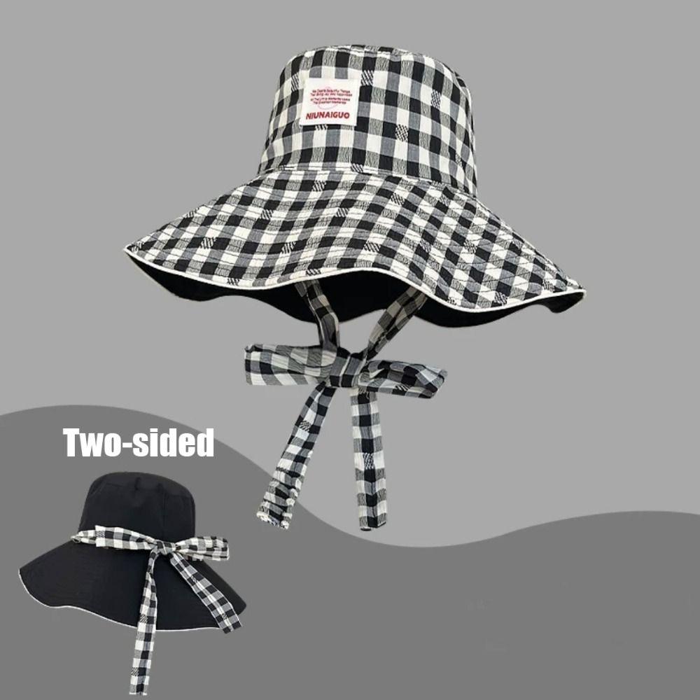 Шляпа рыбака для походов с широкими полями, солнцезащитная, клетчатая, кепка для походов, модная шляпа от солнца на шнурке, мужская