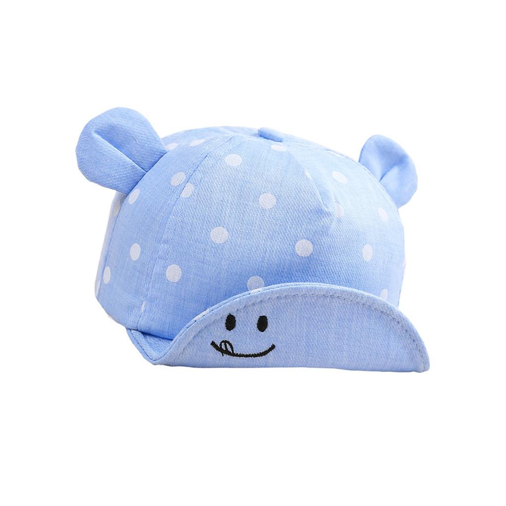 Детская солнцезащитная кепка Детская очаровательная шляпа от солнца в горошек Шляпа из хлопка для малышей для фотосессии со ушками