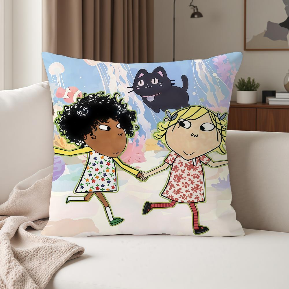 Anime Ccharlie And Llola Pillow Case Suitable For Bedrooms Living Rooms Cars Home Decoration