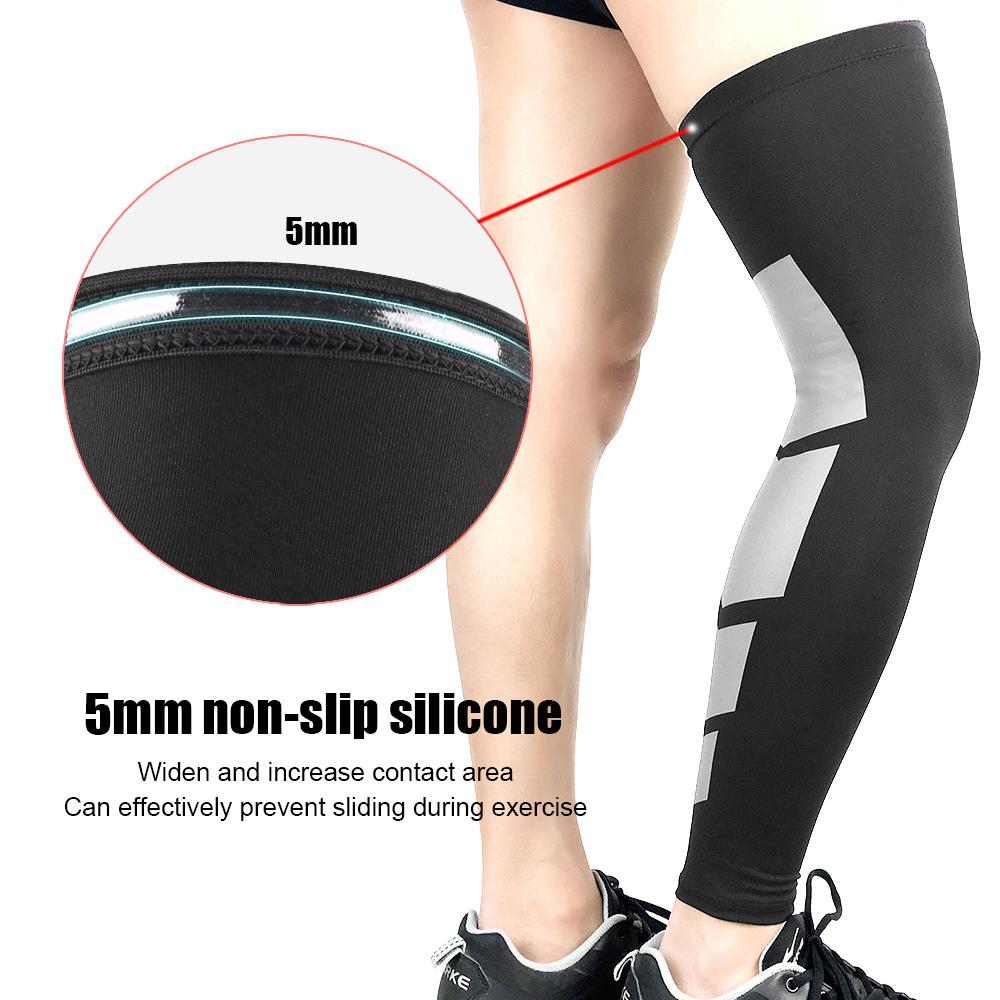 1 пара компрессионных длинных носков для мужчин и женщин, до колена, для фитнеса, наколенник, противоскользящие, поддержка бедра, длинные чулки, рукава для ног и бедер