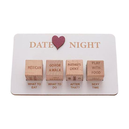 1/4Pcs Date Night Dice Couple Food Decision Wooden Dice Games with 12