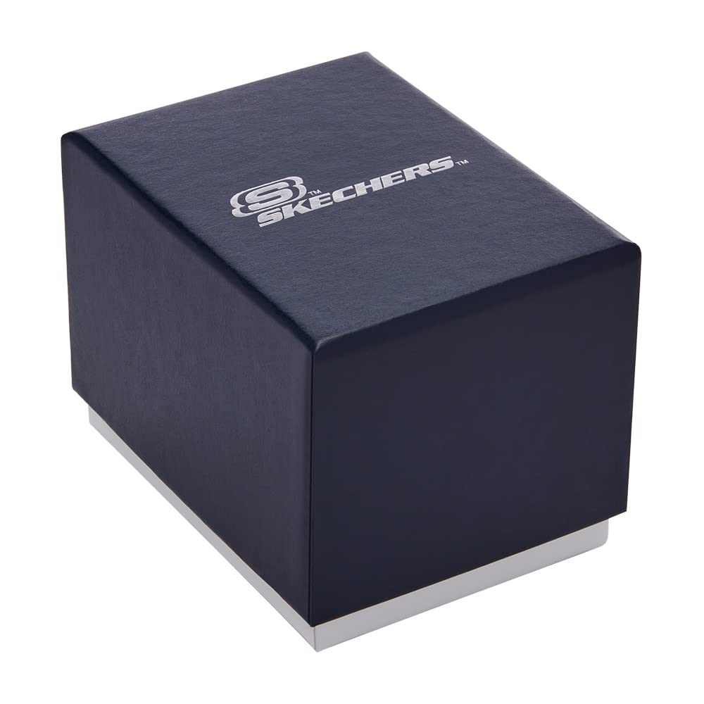 Skechers Мужские часы Clarkdale Quartz Metal Silicone Chronograph, черные, переливающиеся, хронограф.