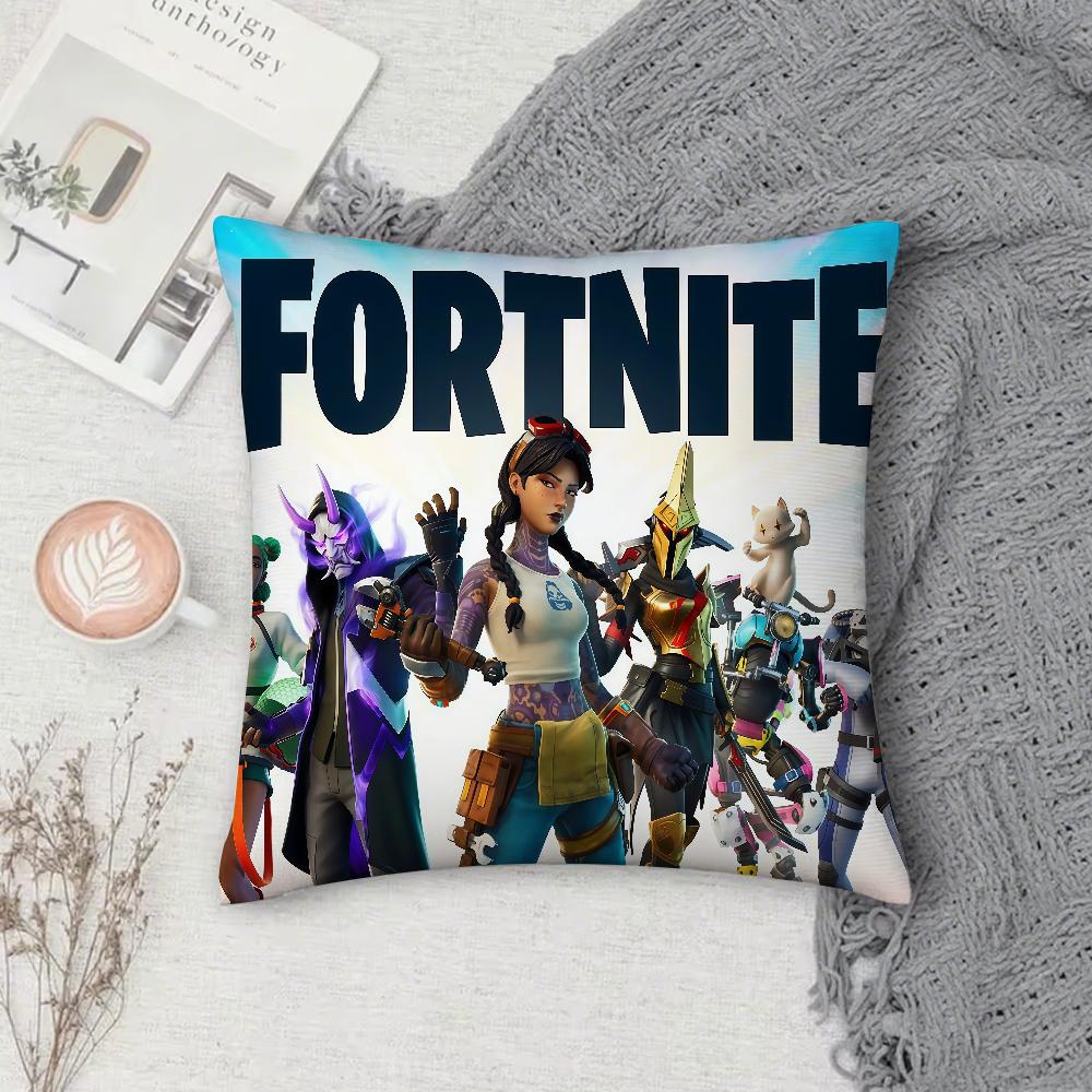 Game FFortnite Pillow Case Square DoubleSided Printing Sofa Cushion Cover Pillowcase Bedroom Bedside