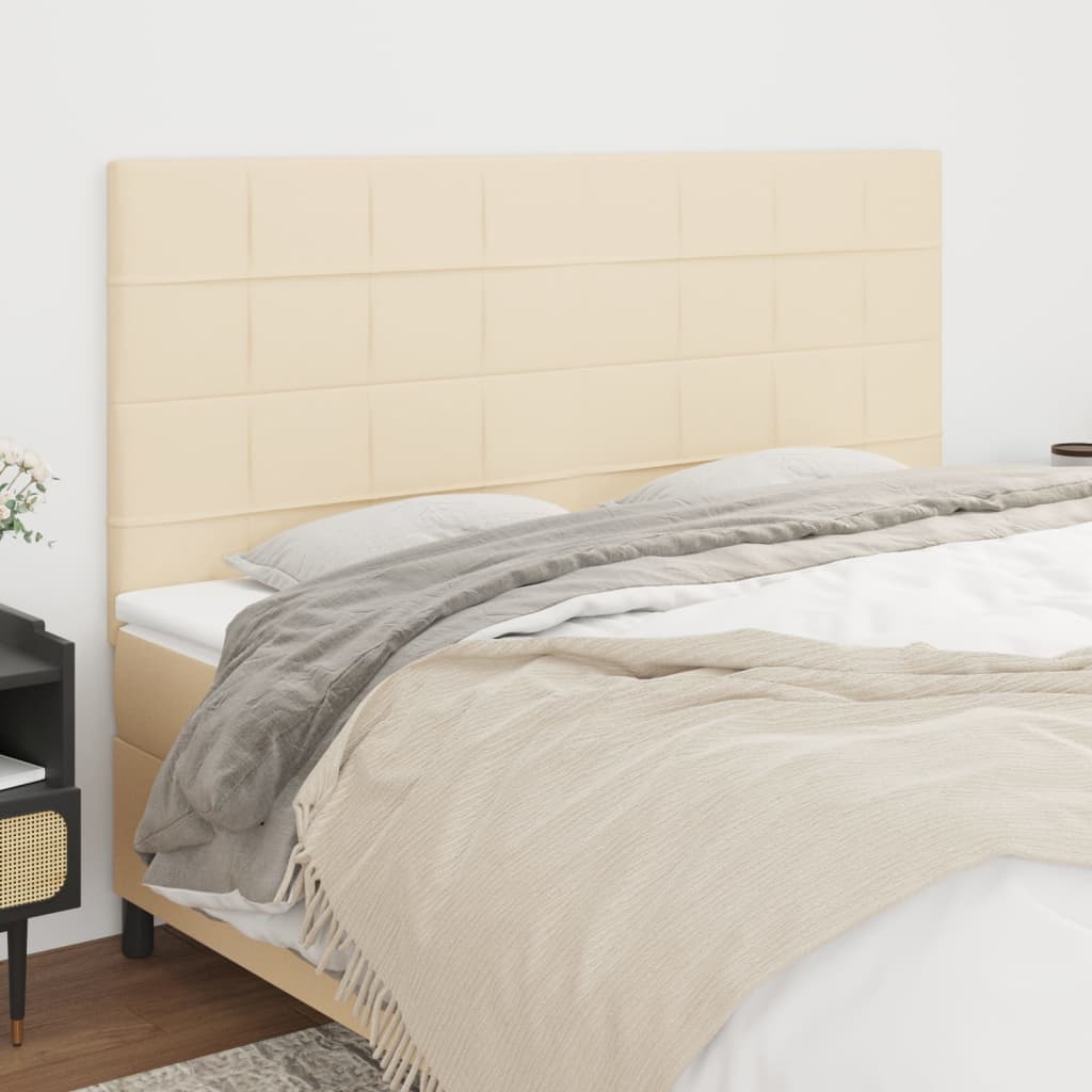 Headboard Cream 160 x 5 x 118 128 cm Fabric