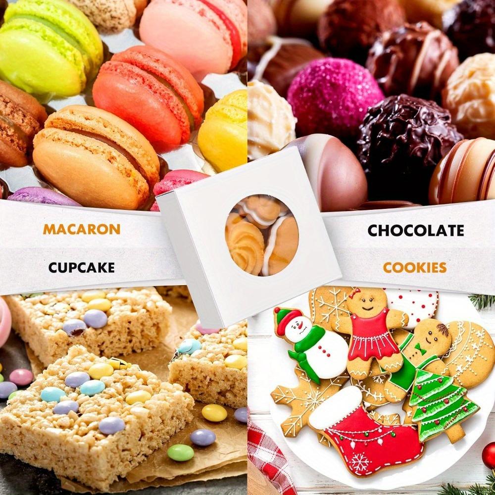 20pcs Kraft Paper Box with Clear Window Homemade Boxes Presents Packaging Boxes for Bakery Cookies Cake Packaging Candy Box Birthday Gift Boxes