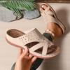 Fashion Shoes Female 2025 Open Toe Women's Slippers Outdoor Casual Slippers Women Round Toe Rivet Wedges Plus Size Women's Sandals