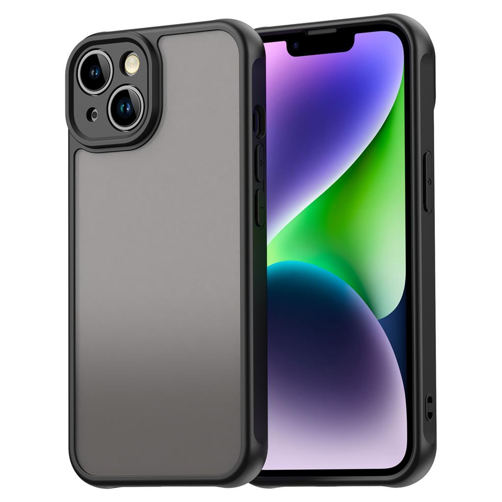 For iPhone 13 Case Drop Proof Airbags Frosted Translucent PC+TPU Phone Back Cover
