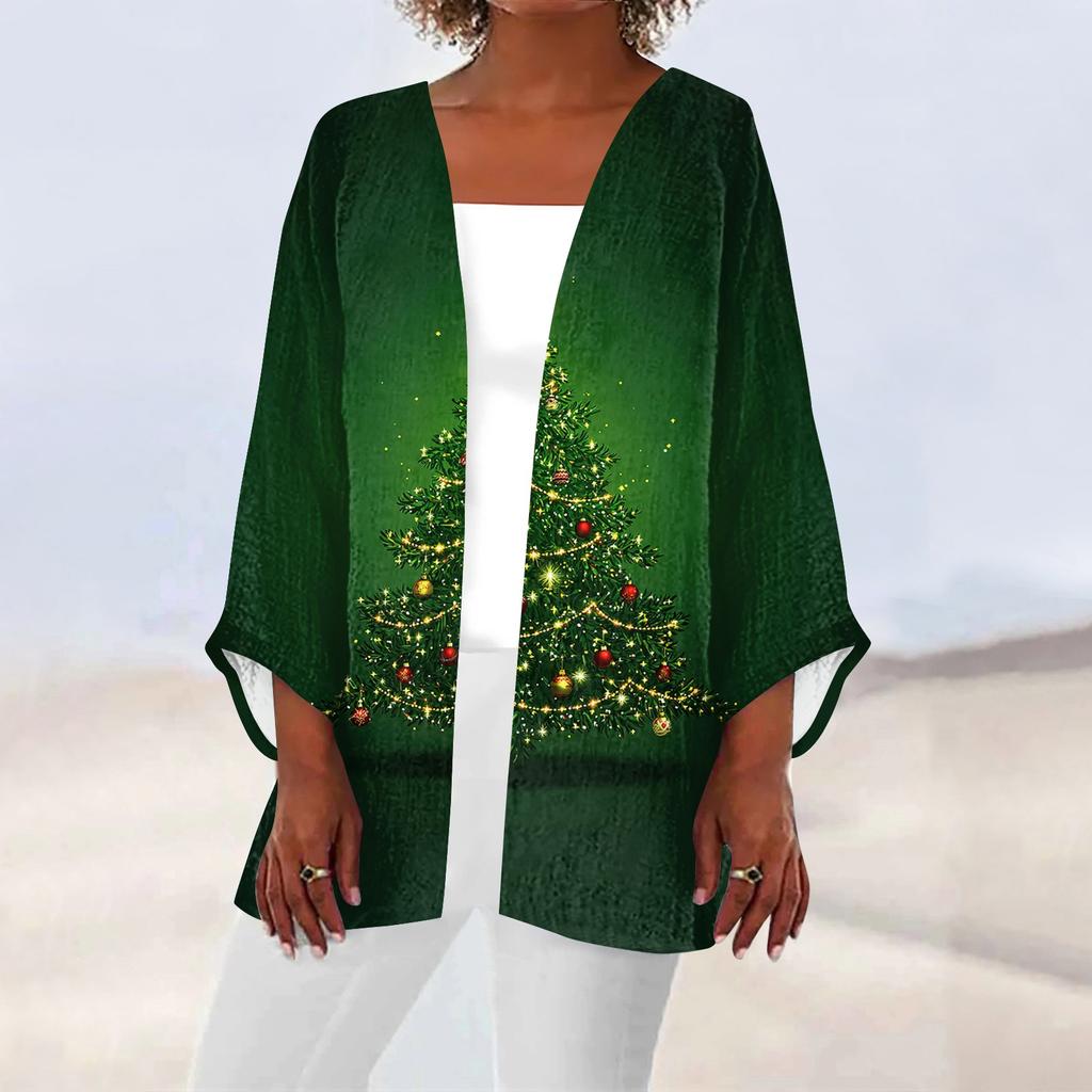 Женская повседневная модная легкая куртка средней длины с принтом, кардиган