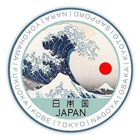 Japan Fuji Hinomaru Sticker Round 7cm
