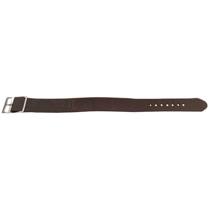 Bracelet de montre - MY-MONTRE - 20mm - Marron - Nylon - Fermoir acier inoxydable double boucle
