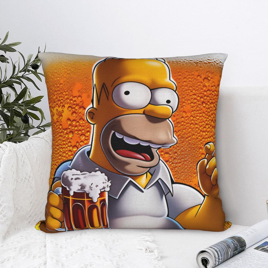 Homer SSimpsons Beer Lover Funny Meme Pillow Cover Kawaii Pillow Case For Chair Sofa Home Decor Comfy Pillowcases Birthday Gift