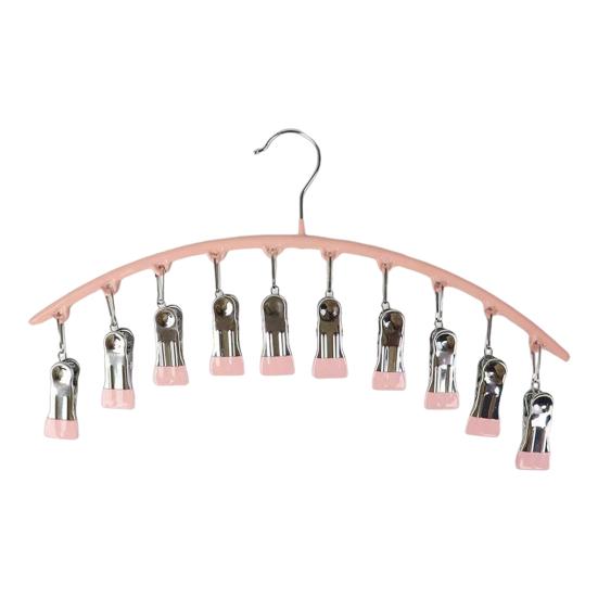 Вешалка для хранения в шкафу с 10 зажимами, большая вместимость, прочная, несущая, ветрозащитная, многофункциональная