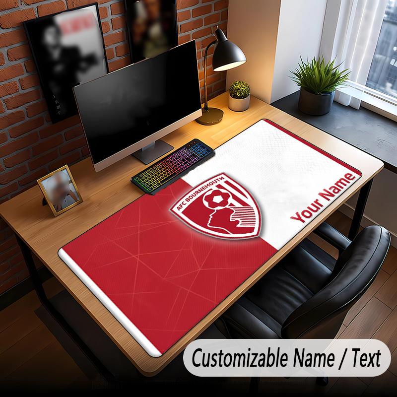 Large Mouse Pad Bournemouth Football Print Custom Name Text Desk Mat for Office Gaming
