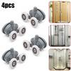 4pcs Shower Door Top Bottom Rollers Cabins Pulley Sliding Glass Door Roller Runners Wheels Pulleys Diameter 19/23/25/27mm