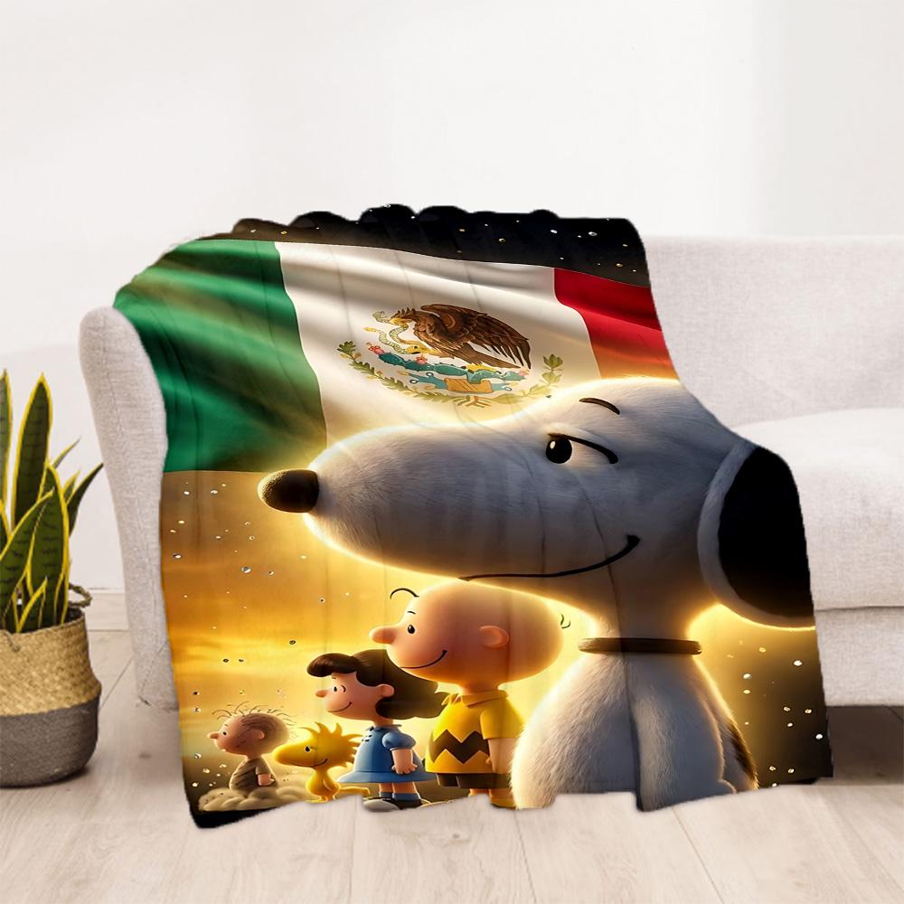 1pc Snoopy Friends Mexico Outdoor Blanket, Soft And Comfortable Blanket, Casual Warm, Camping Travel Blanket, Birthday Gift. M714068