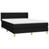 3130355 vidaXL Divan Bed with Mattress Black 140x200 Cm Fabric