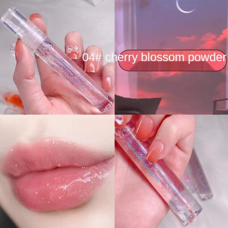 Silky Water Glide Lip Gloss Mirror Beep Lip Glaze Jelly Lip Gloss Hydrating Student Cosmetics Lip Gloss Long-lasting Waterproof Lipstick Non-stick
