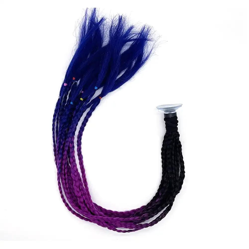 Дреды для шлема, косички для мотоцикла, грязная косичка, градиентная синтетическая косичка с присоской