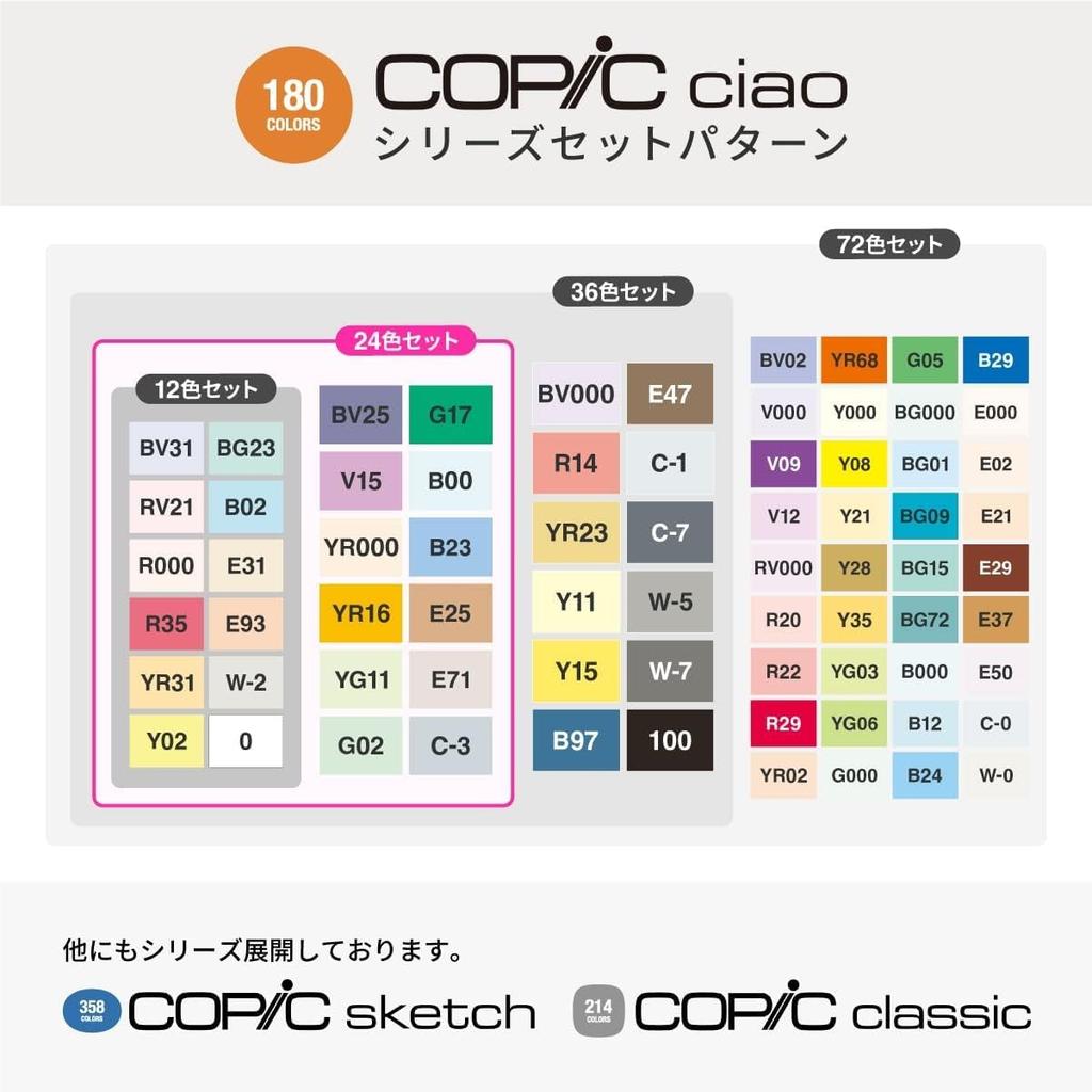 Слишком Copic Ciao Start Сделано в Многоцветные Маркеры для Иллюстраций Набор 36 Цветов, Япония,