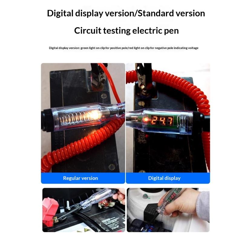 1Pcs 9V 12V 24V 48V Detector Digital Display Voltage Circuit Tester Auto Diagnostic Multifunction Car Diagnostic Probe Test Pen