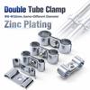 Zinc Plating Parallel Pipe Clamp 8‑Shape Dual Pipe Fixing Clip Practical Twin Hose Clamp  Machinery