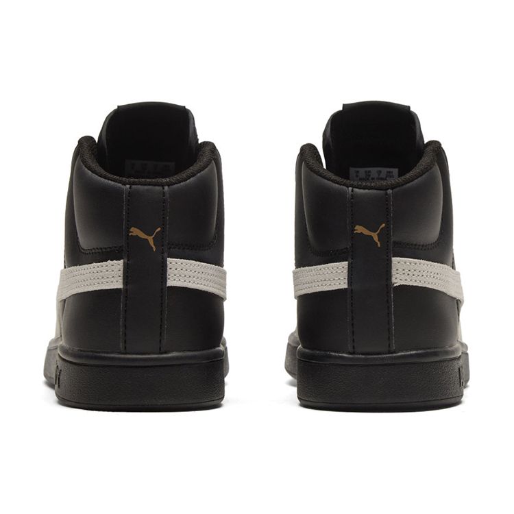 Puma Smash V2 Mid Black White Unisex Sneakers Gold 366924-11