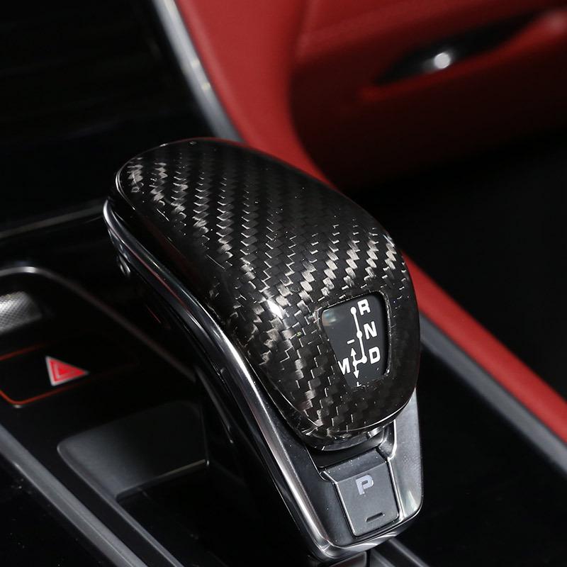 Real Carbon Fiber Car Interior Gear Shift Gear Head Cover Trim For Porsche Panamera 971 2017-2023 Auto Accessories