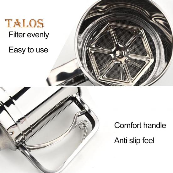 Сито для муки Эргономичный фильтр для муки Удобная ручка Практичный ручной пресс-фильтр Сито для сахарной пудры Инструмент для выпечки