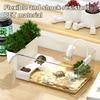 Turtle Tank with Basking Platform Small Plastic Clear Aquarium Tank Desktop Micro Terrarium Habitat for Turtles Crayfish Crab Lizardt