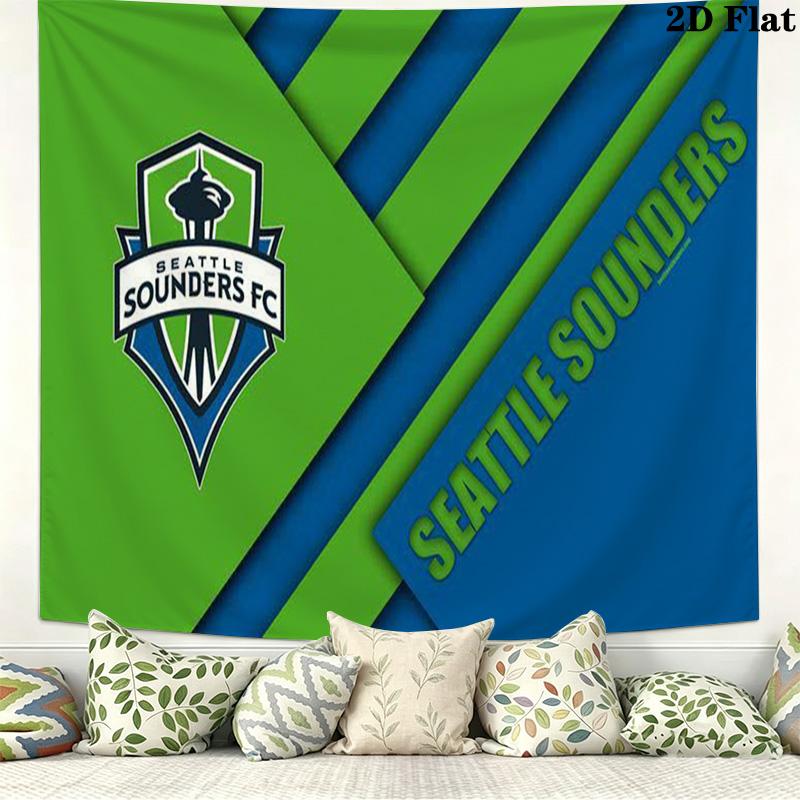 Seattle Sounders FC Wall Tapestry Aesthetic Wall Hanging Printed Fabric Blanket Decorative Tapestries for Bedroom Living Room Home Decor