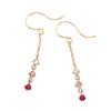 Hook Earrings 18K Ruby Pink Tourmaline Labradorite K18 Pink Gold 18K [Barzaz]