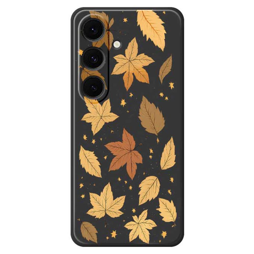 For Samsung Galaxy S25+ Case Maple Leaves Pattern Printing Straight Edge TPU Phone Back Cover