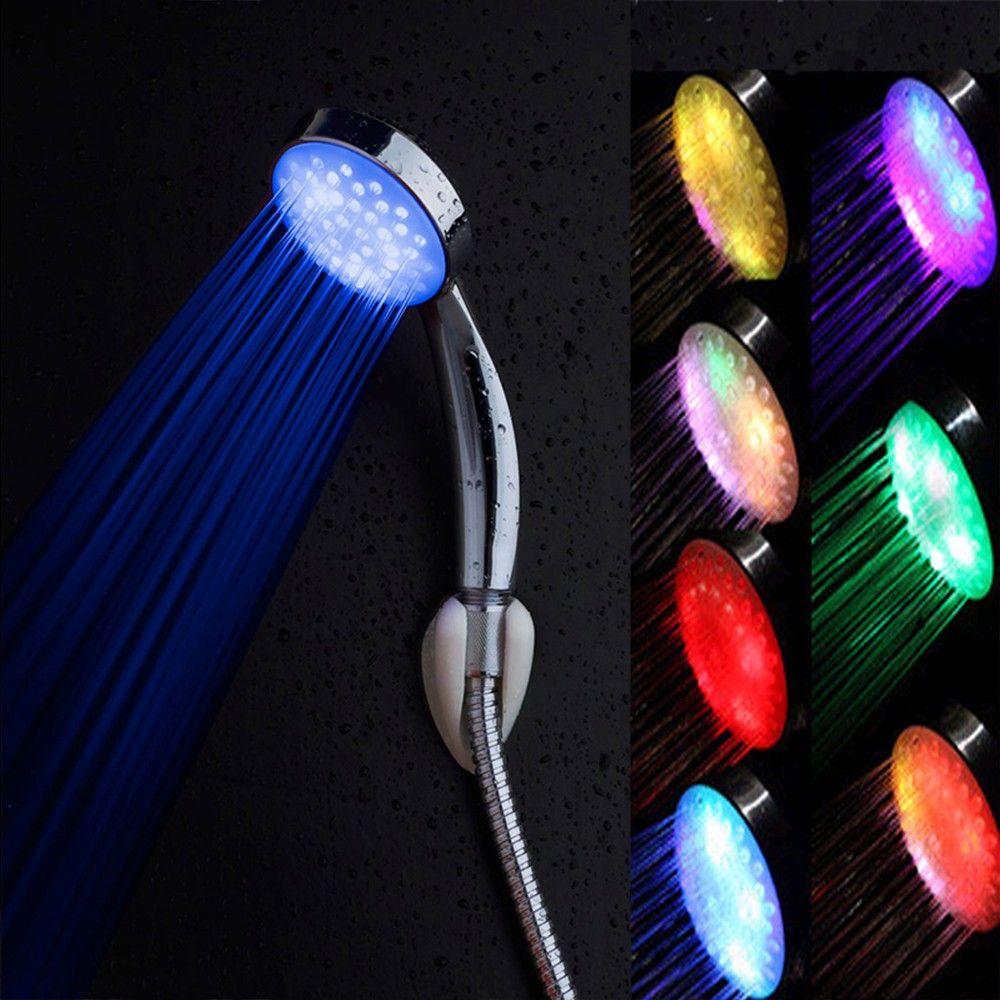Romantic Colorful Light Water Bath Home Bathroom Sprinkler Shower Head 7Color ShowerHead LED