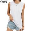 Women's Fashion Casual Summer Spring Solid Color Print Sleeveless O-Neck Blouses & Shirts