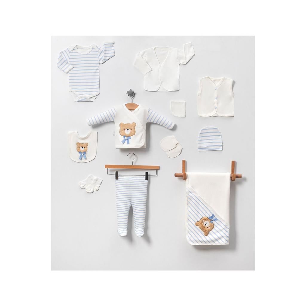 В штучной упаковке для мальчиков — комплекты одежды для новорожденных, комплекты из 11 предметов для выписки из больницы с плюшевыми мишками с вышивкой Сюзен