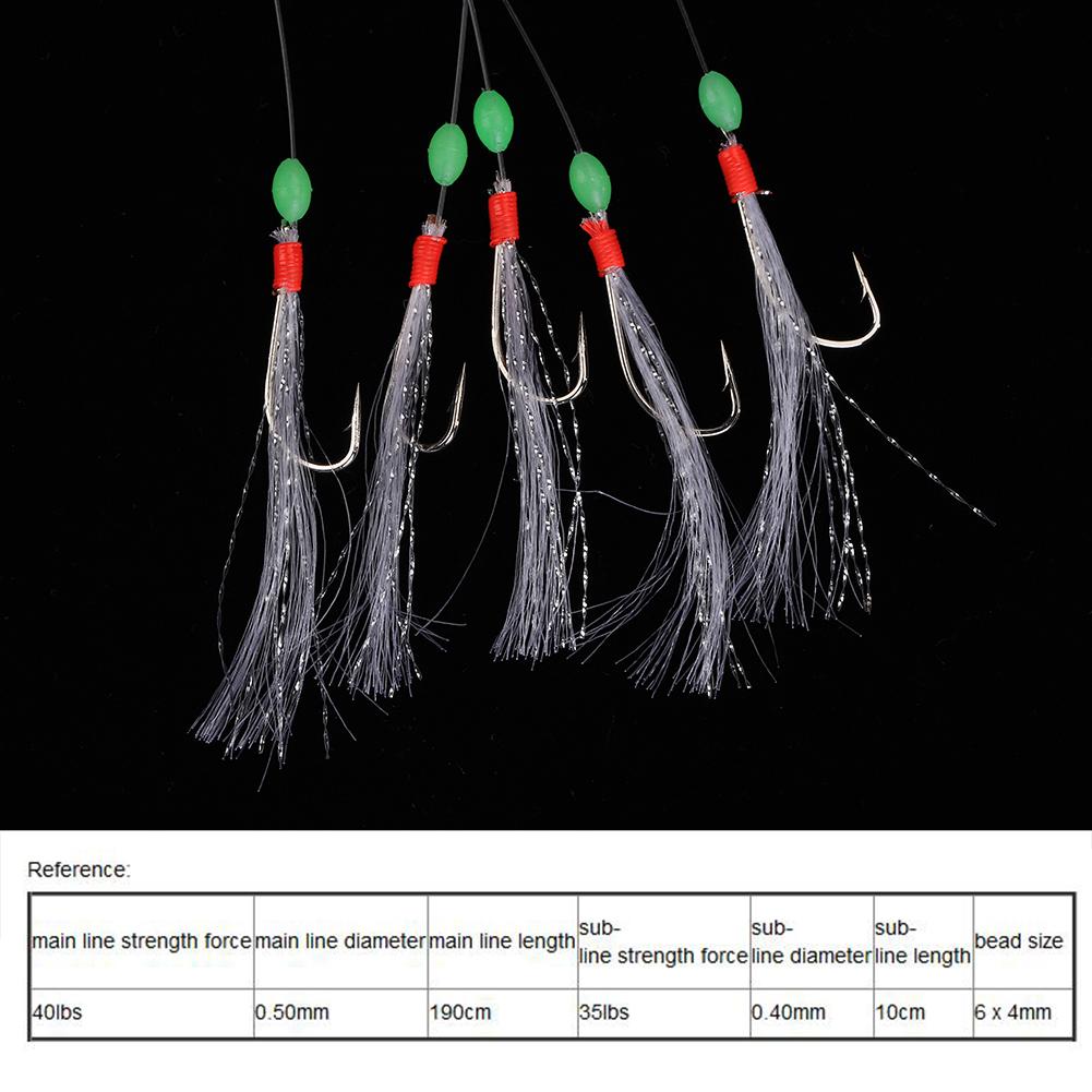 25 шт. Светящиеся бусины, стальной крючок, нейлоновая леска, рыболовная снасть, аксессуар