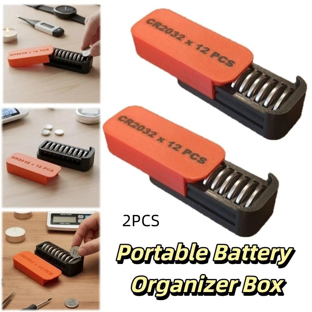Shockproof Design Button Battery Organizer Portable Battery Organizer Box Outdoor Travel