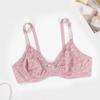 Women Plus Size Full Coverage Ultra-Thin Bra Breathable with Single Layer Cup Sexy Lace Splice Underwire French Romance