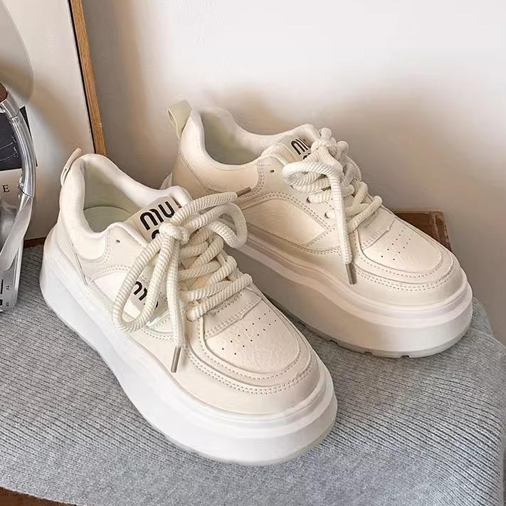 Модные ретро универсальные белые туфли на платформе, кеды, женские, 2025, новые, весна-осень, легкие повседневные спортивные туфли
