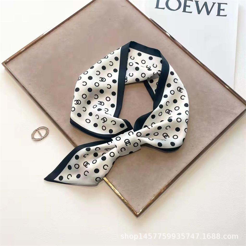 Silk Scarf Small Long Square Scarf Women'S High-End Neck Protection Scarf Professional Matching Shirt Scarf