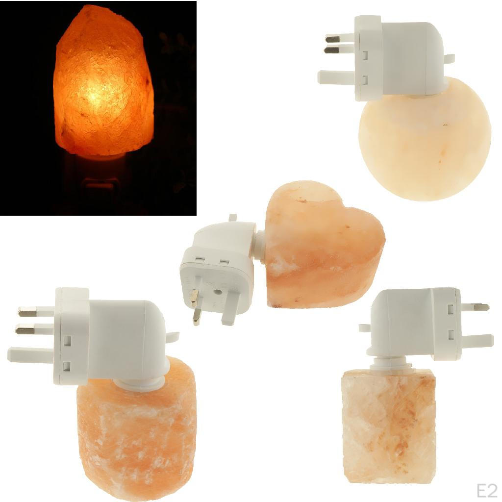 Hand Carved Crystal Salt Lamp Night