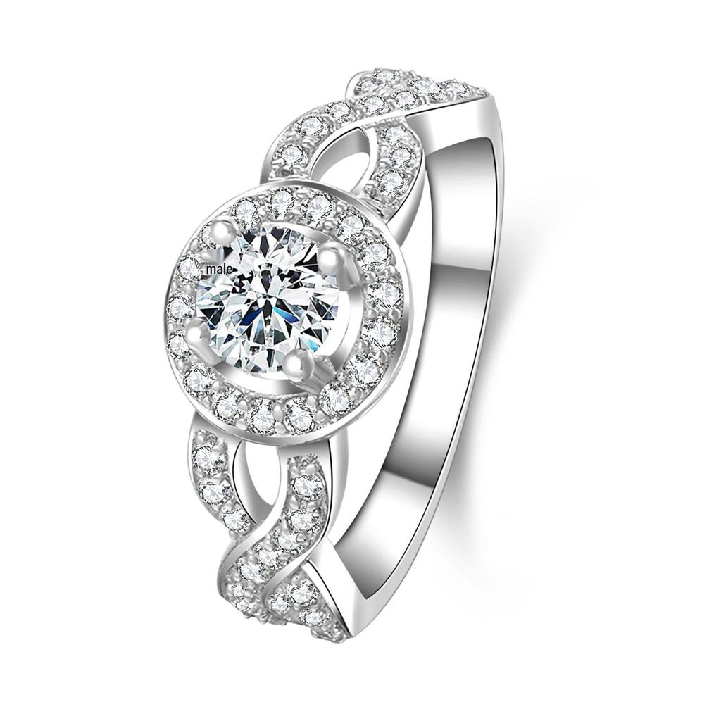 Женское кольцо с широким ободком и микропаве из цирконов - Модное, Роскошное, Трендвое Заявление