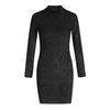 Women Sexy Sequin Turtleneck Slim Fit Lady Long Sleeve Everying Party  Dress