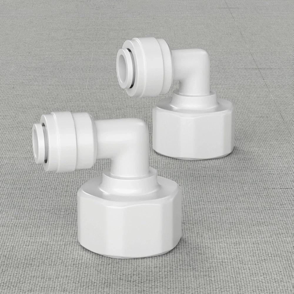 Подходит для трубки OD 1/4" 3/8" Угольник 90 градусов POM Быстроразъемный фитинг-соединитель Для аквариума Системы обратного осмоса Фильтра для воды RO