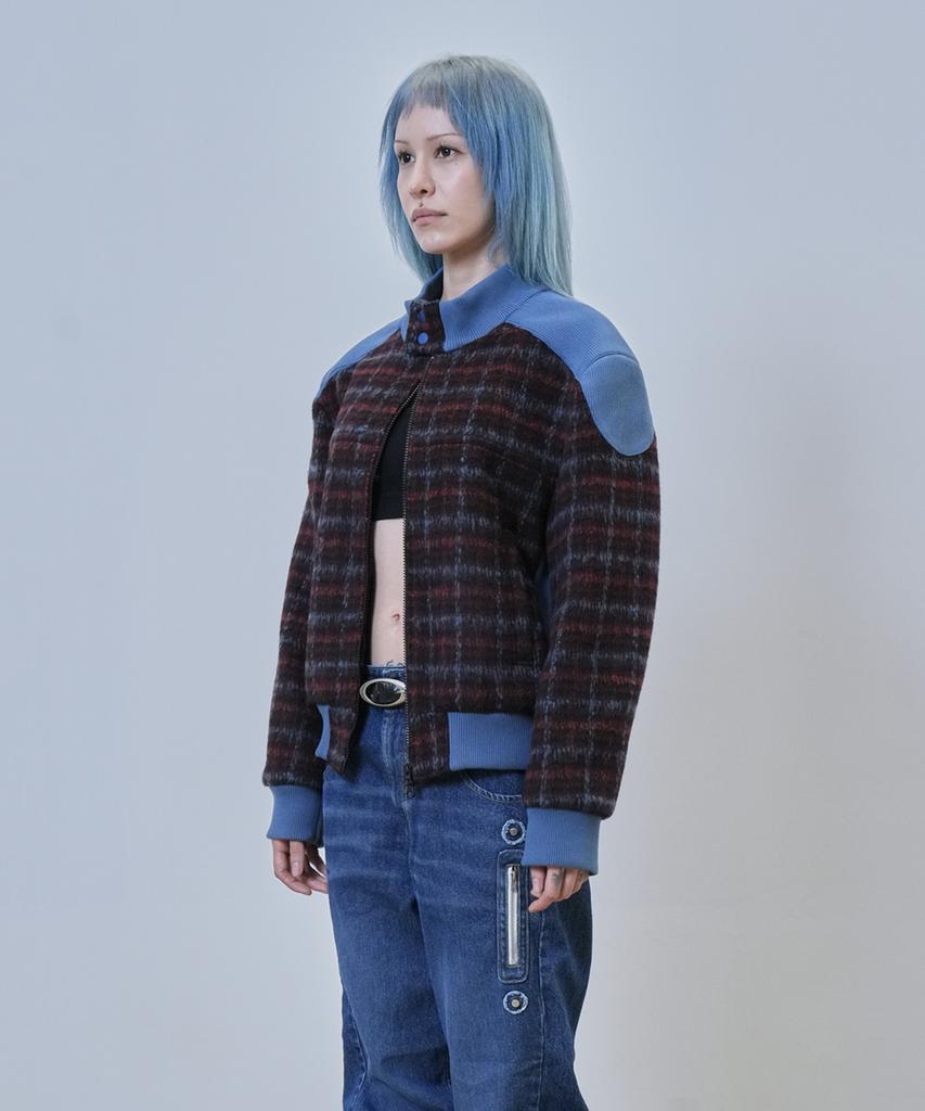Newge Inside Out Check Jumper (Wine)