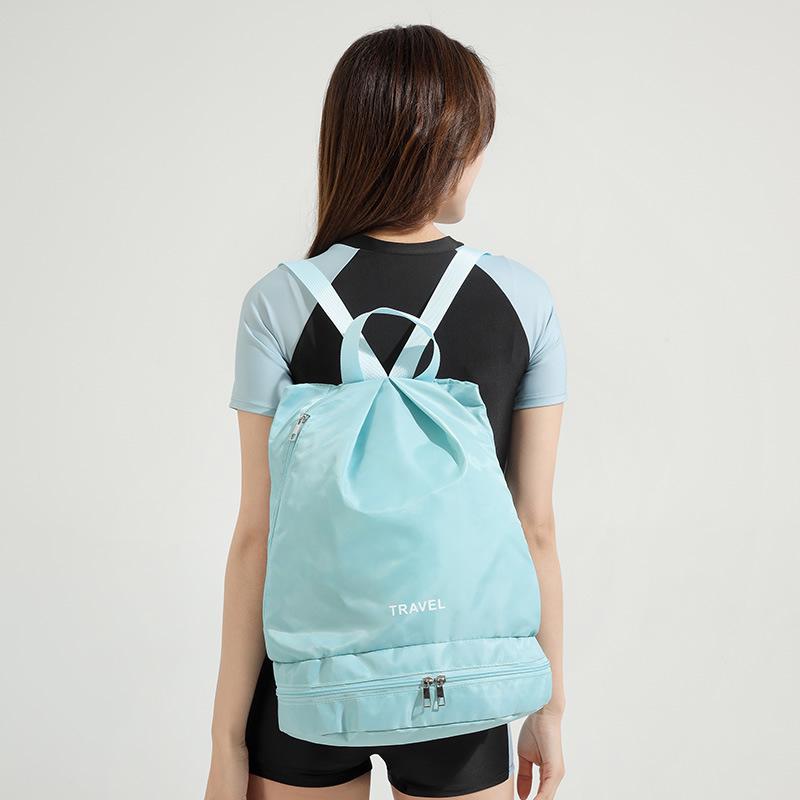 Women's Large Capacity Gym and Swim Bag - Drawstring, Dry/Wet Separation, for Short Trips and Sports