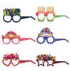 6Pcs Happy Birthday Glasses Frame Baby Shower Kids Boys Girls Birthday Party Decoration Paper Eyeglasses Eyewear Photo Prop Party Supplies