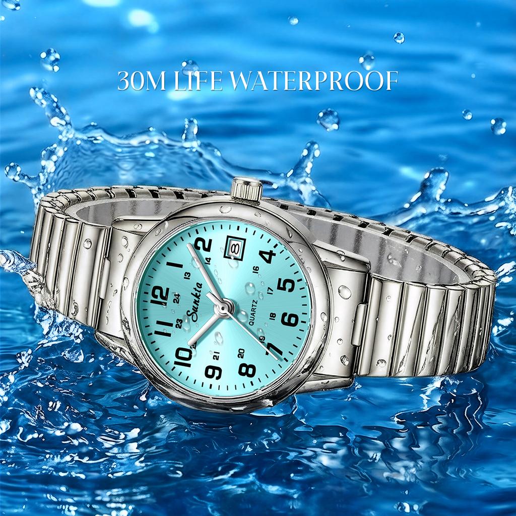 SUNKTA Fashion Personality Style Women Watch Casual Quartz Watch Elastic Elastic Band Classic Scale Wristwatches Lady Watch