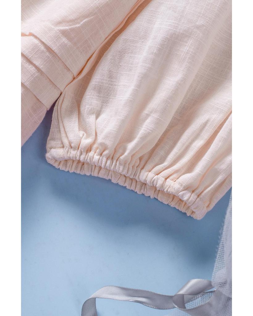 Azura Exchange Блуза Babydoll с рукавами-фонариками и люверсами