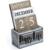 Notakia Perpetual Calendar, Wooden Calendar for Home Office Desk Accessories Vintage Wood Block Calendar(Green)